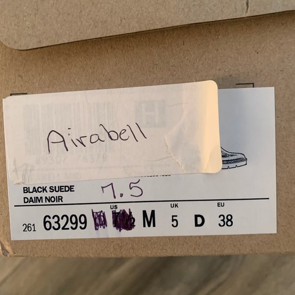 NEW CLARKS AIRABELL MID SLIP ON SUEDE LEATHER WEDGE SHOES BLACK 7.5M - Picture 14 of 14